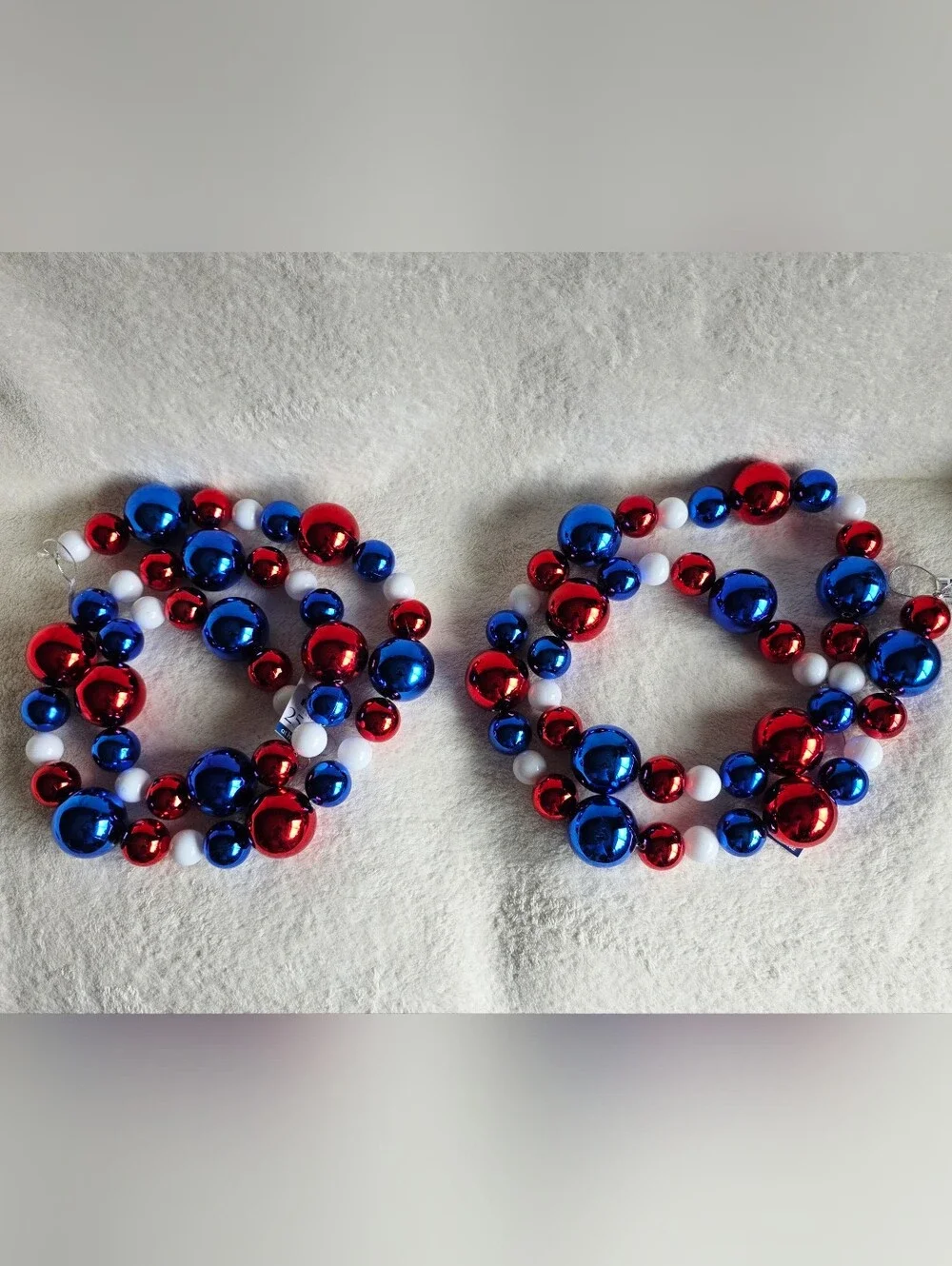 Bundle of 2 new Patriotic 4th of July Red White & Blue Ornament Garland, 72